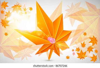 Autumn background with bright light