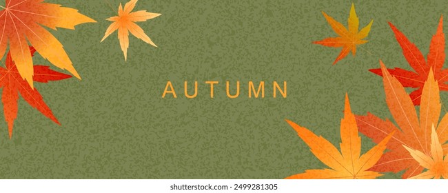 Autumn background with bright maple leaves. Vector illustration for your advertising design. Trendy modern art poster.