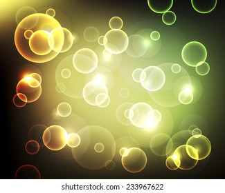 Autumn background with bubbles