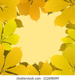 autumn background with chestnut leaves. vector illustration