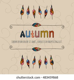autumn background with clipping mask. Vector