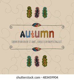 Autumn background with clipping mask. Vector