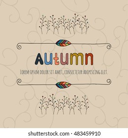 autumn background with clipping mask. Vector
