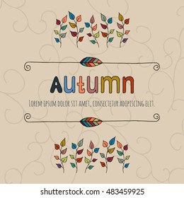 autumn background with clipping mask. Vector