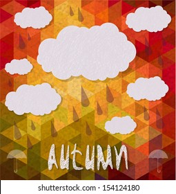 Autumn background with clouds 