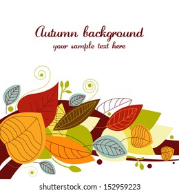 Autumn background with colored leaves