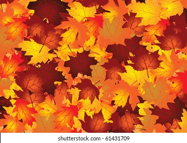 Autumn background with colored maple leafs