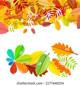 Autumn Background with Colorfl Falling Leaves