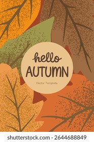 Autumn background with colorful fall leaves in earthy tones. Perfect seasonal vector template for Thanksgiving, fall festivals, flyers, posters, and greeting cards.