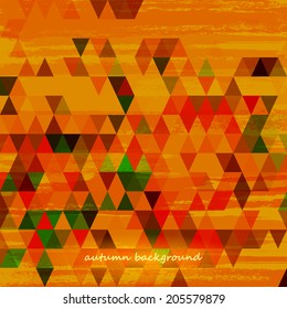 Autumn background. Colorful geometric background with autumn theme. Vector illustration 
