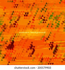 Autumn background. Colorful geometric background with autumn theme. Vector illustration 