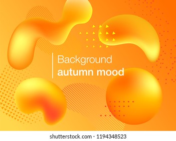 Autumn background with colorful gradient shapes. Modern vector illustration for autumnal season. Futuristic design poster