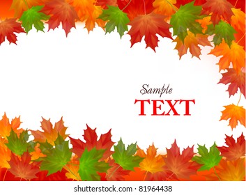 Autumn background with colorful leafs. Vector illustration.