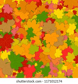 Autumn background with colorful leaves . Abstract colorful falling Leaves background. Vector illustration.