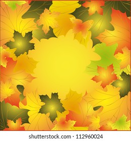 Autumn background with colorful leaves of maple