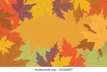 Autumn background with colorful leaves, vector illustration