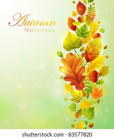 Autumn background with colorful leaves. Vector illustration. Check my portfolio for raster version.