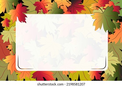 Autumn background - colorful maple leaves. Vector image.