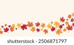 autumn background with copy space area, design with maple leaf pattern. template for banner, greeting card, flyer, social media, presentation, web.