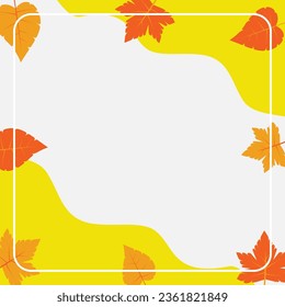 autumn background with copy space area, vector with waves and leaves pattern. design for banner, greeting card, flyer, social media, presentation, web.