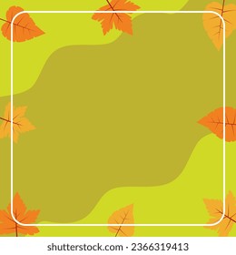 autumn background with copy space area, vector with waves and leaves pattern. design for banner, greeting card, flyer, social media, presentation, web.