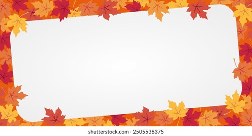 autumn background with copy space area, design with maple leaf pattern. template for banner, greeting card, flyer, social media, presentation, web.