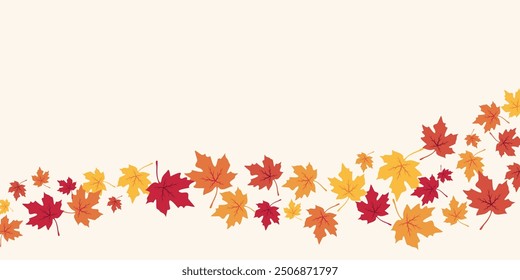 autumn background with copy space area, design with maple leaf pattern. template for banner, greeting card, flyer, social media, presentation, web.