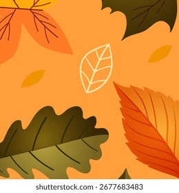 autumn background with copy space area, design with maple leaf pattern. template for banner, greeting card, flyer, social media, presentation, web.