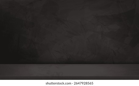 Autumn Background dark brown wall concrete texture with light,shadow on 3d podium stand display in studio room,Product background of abstract minimalist brown chocolate display for Winter background