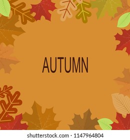 Autumn background decor with autumn maple leaves and space for advertising,brochure, leaflet, poster, banner. Vector illustration EPS10.