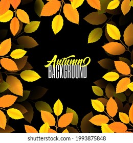 Autumn background. decorate with leaves for shopping sale or promo poster and frame leaflet or web banner. Vector illustration.