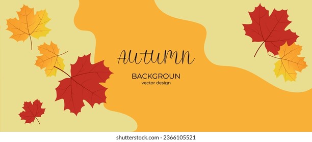 Autumn. Background decorated with bright autumn leaves.