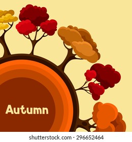 Autumn background design with abstract stylized trees.