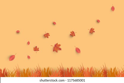 Autumn background design with leaves. background design