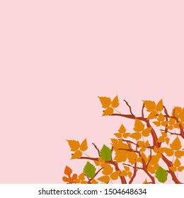 autumn background design, pink autumn background vector.