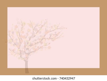 Autumn background design template big light maple tree with colorful leaves. Suitable for card, decorations or letter paper.