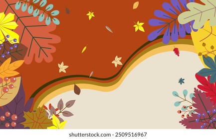 Autumn background fall concept,For wallpaper, postcards, greeting cards, website pages, banners, online sales. abstract illustration