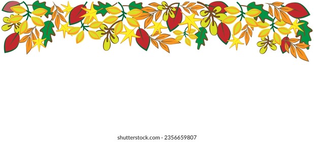 Autumn background fall foliage on white background empty space banner template Vector EPS10