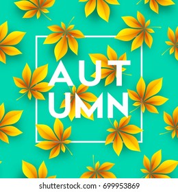 Autumn background with Fall leaves. Vector illustration EPS10