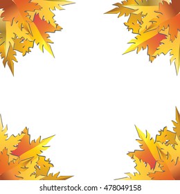 Autumn background. Fall plants design. Can be used for flyer, banner or poster backdrop. Vector illustration with orange,red,brown autumn leaves