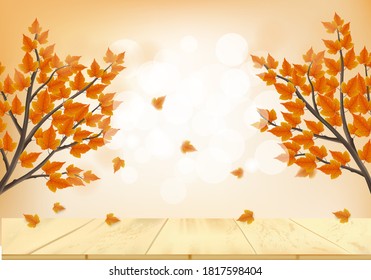 autumn background with fallen leaves