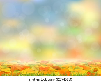 Autumn background with fallen leaves. Vector background.
