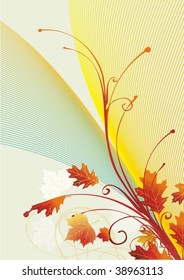 autumn background with fallen leaves,vector illustration