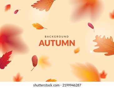 Autumn background with falling flying colorful leaves 