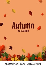 Autumn background with falling autumn leaves
