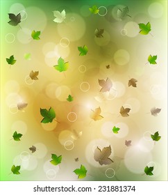 Autumn background with falling leaves