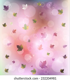 Autumn background falling leaves