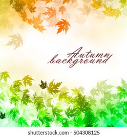 Autumn background with falling leaves