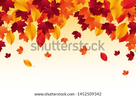 Autumn background with falling autumn leaves
