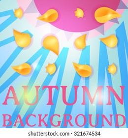 Autumn background with falling leaves. Back to school. Vector illustration.